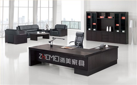 浙美办公家具时尚高档办公室老板桌、大班台