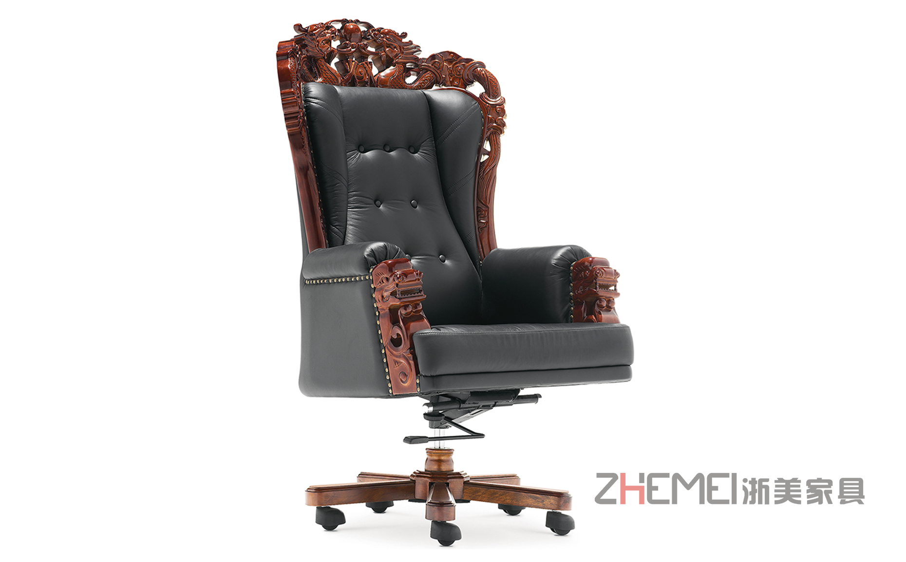 大班椅、主管椅、浙美主管经理椅、南京办公家具大班椅系列产品WS-950测面图