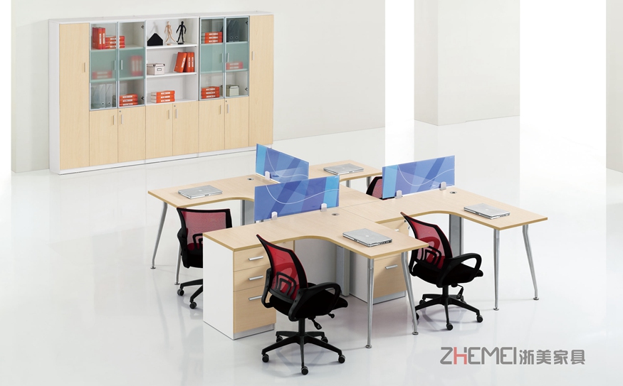 职员桌、办公桌、电脑桌、浙美办公家具DY-D1014组合3展示图